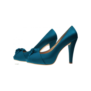 Blue Fancy Heel Ladies Shoes